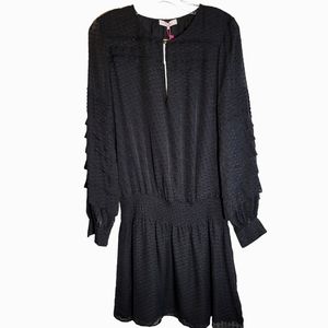 Parker black sheer bell sleeve mini dress Size Medium